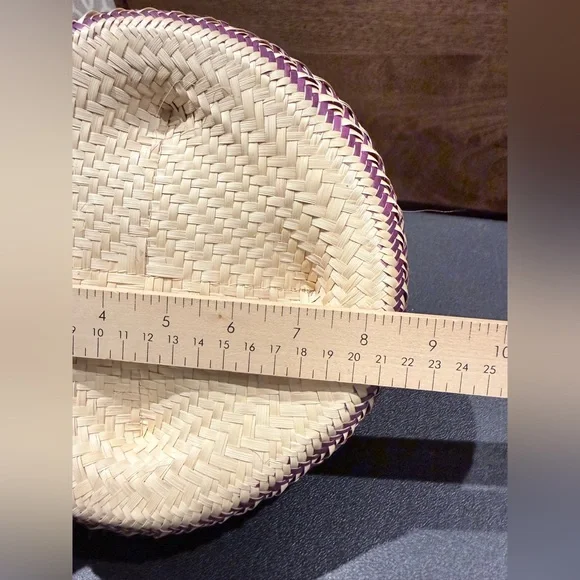 Mexican Handwoven Basket purple tortilla warmer storage bin decor - Picture 5 of 6